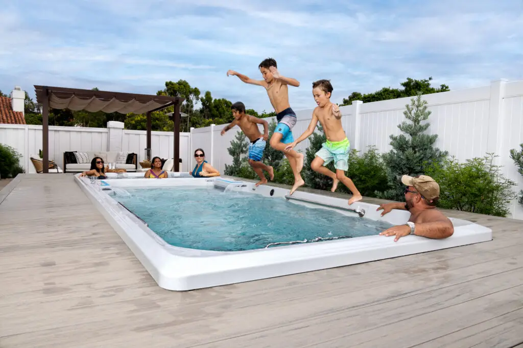 This is a photograph taken ion location in Poway by Skip O'Donnell off ODonnell photograf of a Swim Machine for Endless Pools Fitness in San Diego, California