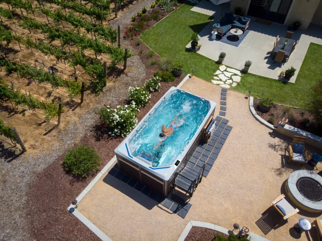 This is a photograph taken in the studio by Skip O'Donnell off ODonnell photograf of a Swim Machine for Endless Pools Fitness in San Diego, California