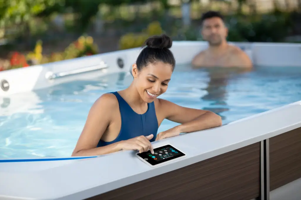 This is a photograph taken in the studio by Skip O'Donnell off ODonnell photograf of a Swim Machine for Endless Pools Fitness in San Diego, California