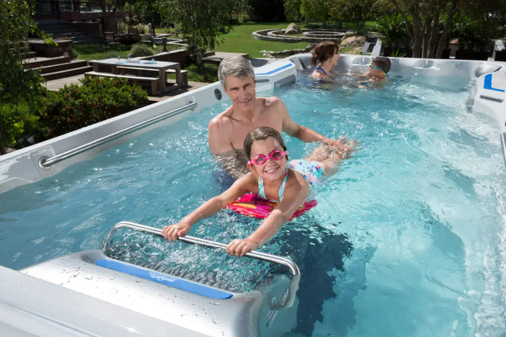This is a commercial photograph taken by Skip O'Donnell off ODonnell photograf of an Endless Pool for Watkins Spa.