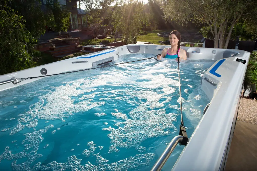 This is a commercial photograph taken by Skip O'Donnell off ODonnell photograf of an Endless Pool for Watkins Spa.